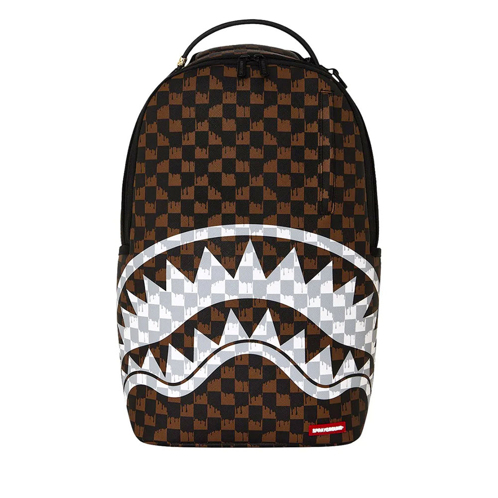 Zaino Unisex SPRAYGROUND stampa Brown and Cream Drip Check Shark
