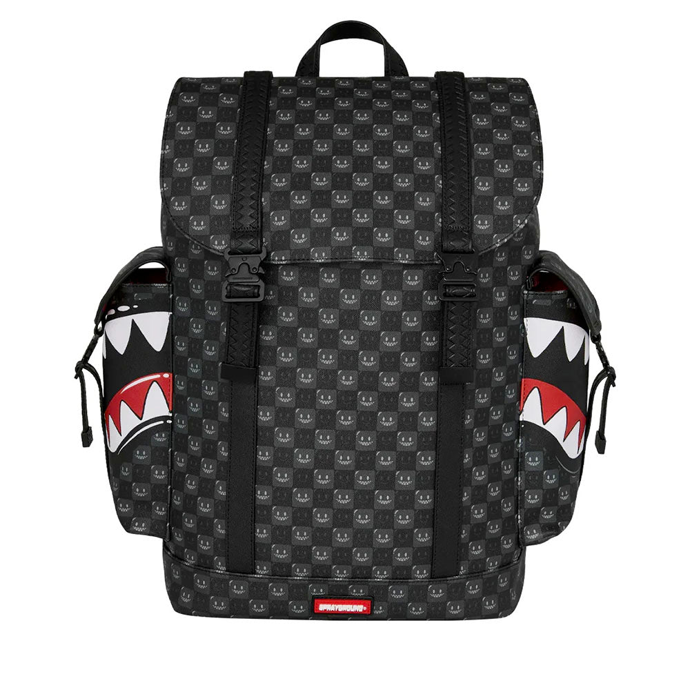 Zaino Unisex SPRAYGROUND stampa Sharks in Paris WTF Bubbly Black Check Monte Carlo