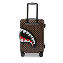 Trolley Cabina Rigido 4 Ruote SPRAYGROUND stampa Sharks in Paris WTF Bubble Brown Check