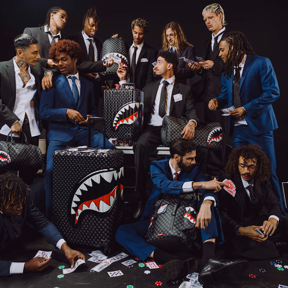 Borsone Weekend SPRAYGROUND stampa Sharks in Paris WTF Bubbly Black Check