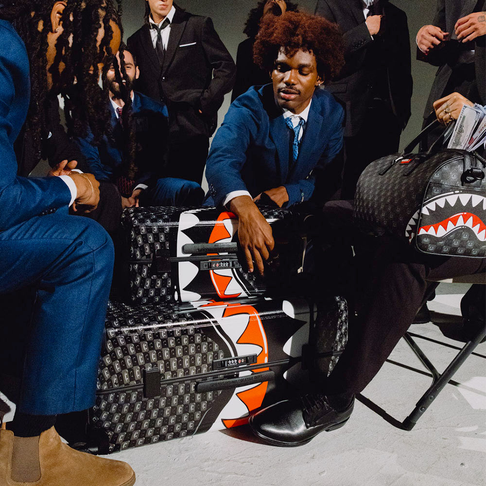 Borsone Weekend SPRAYGROUND stampa Sharks in Paris WTF Bubbly Black Check