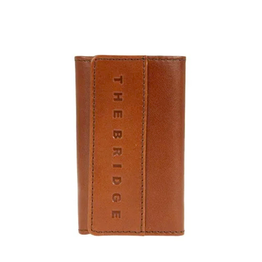 THE BRIDGE Giacomo Line Herren-Schlüsselanhänger mit Knopf aus braunem Leder