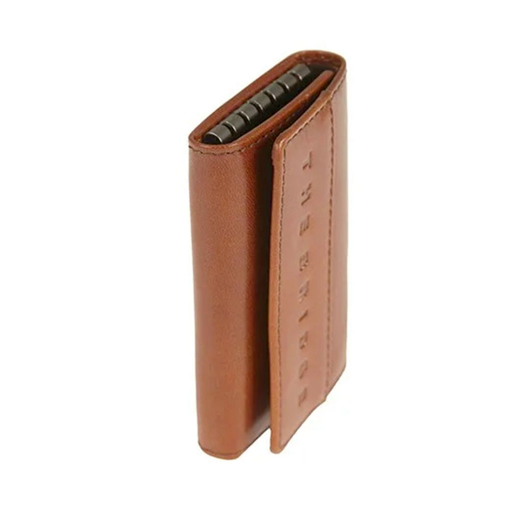 THE BRIDGE Giacomo Line Herren-Schlüsselanhänger mit Knopf aus braunem Leder