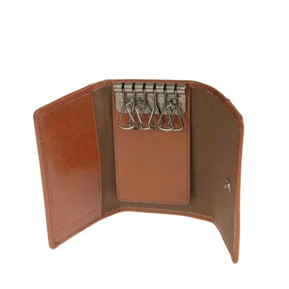 THE BRIDGE Giacomo Line Herren-Schlüsselanhänger mit Knopf aus braunem Leder