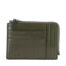 Portafoglio Uomo Portacarte con Zip THE BRIDGE linea Giacomo in Pelle Verde Timo