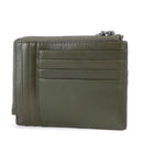 Portafoglio Uomo Portacarte con Zip THE BRIDGE linea Giacomo in Pelle Verde Timo