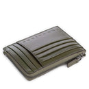 Portafoglio Uomo Portacarte con Zip THE BRIDGE linea Giacomo in Pelle Verde Timo
