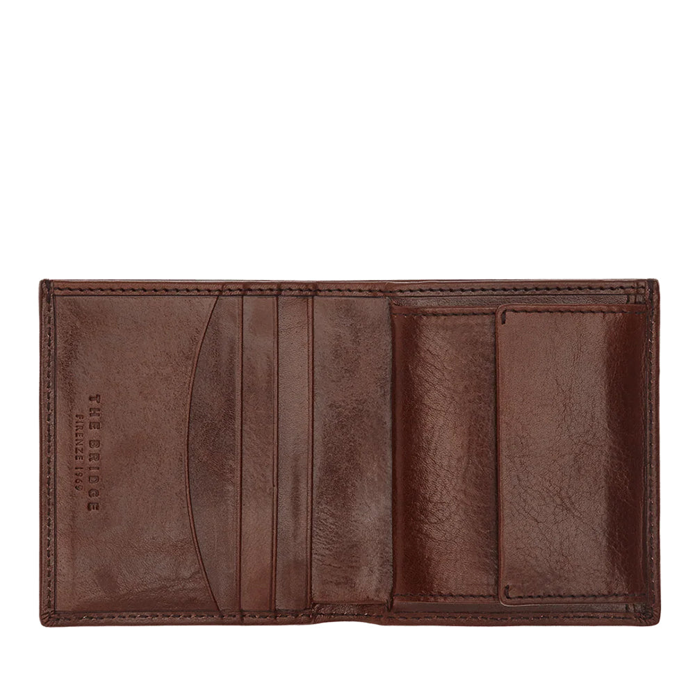 Portafoglio Uomo Verticale con Portamonete THE BRIDGE In Pelle Marrone linea Story