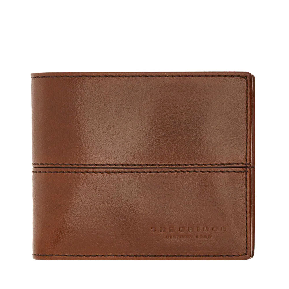 Portafoglio Uomo Piccolo con Portamonete THE BRIDGE linea Vespucci in Pelle Marrone
