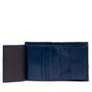 Portafoglio Uomo Verticale con Pattina e Portamonete THE BRIDGE linea Damiano in Pelle Blu