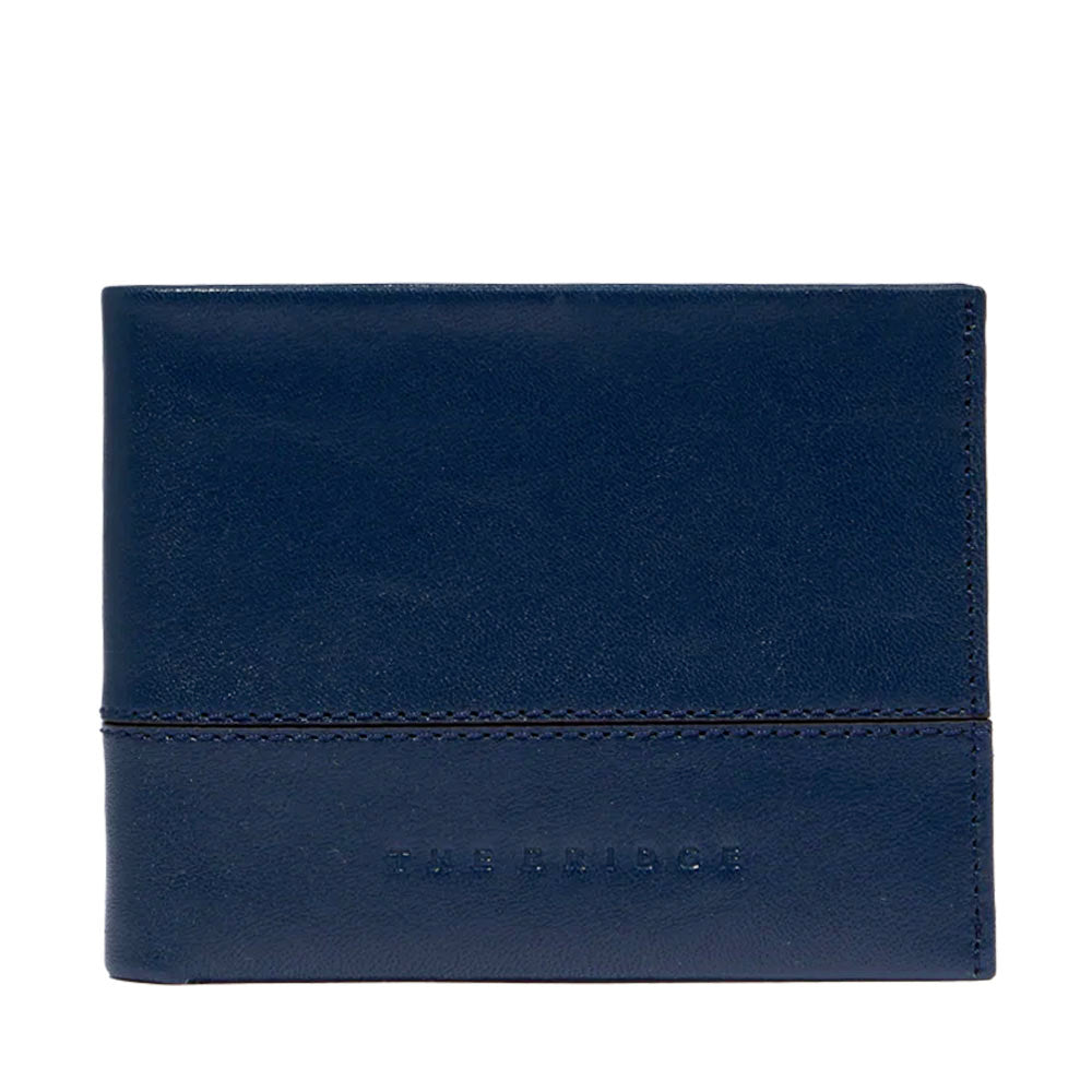 Herrenbrieftasche mit Geldbörse THE BRIDGE Damiano-Linie aus blauem Leder
