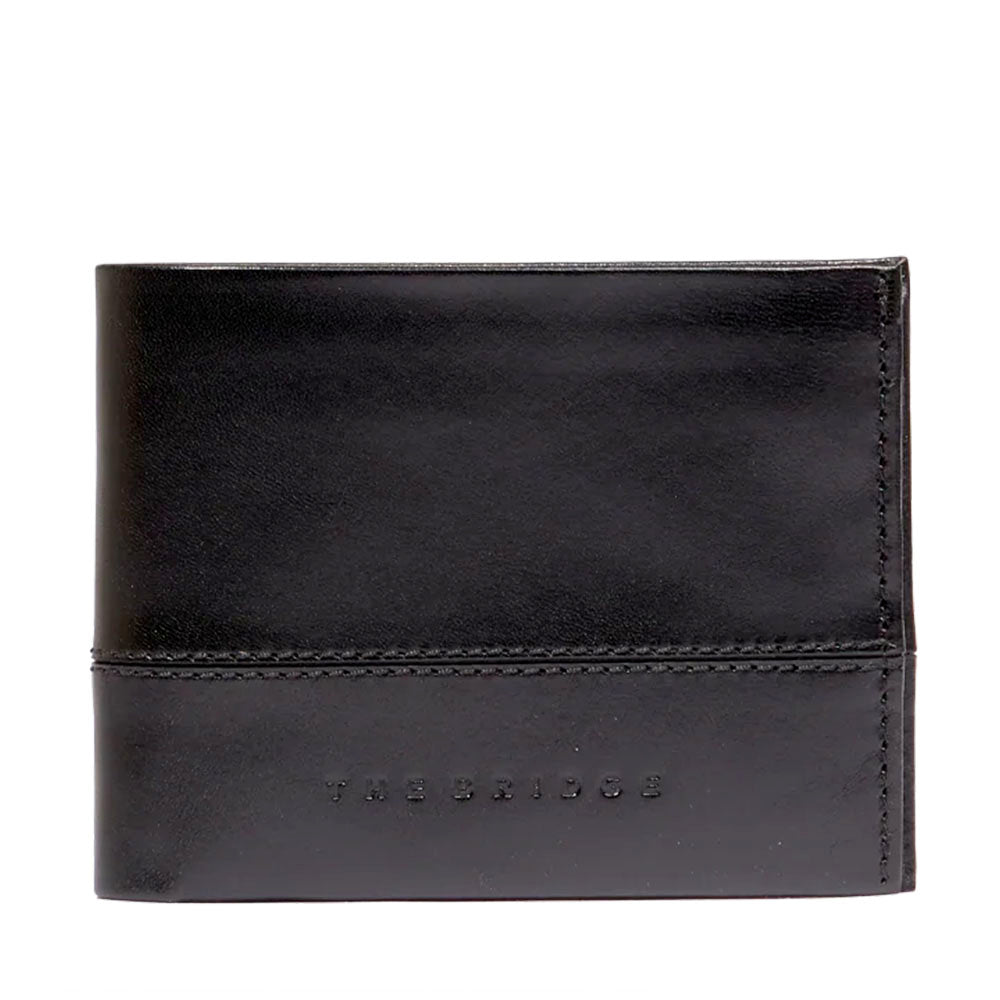 Herrenbrieftasche mit Geldbörse THE BRIDGE Damiano-Linie aus schwarzem Leder
