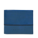 Portafoglio Uomo Piccolo Portacarte THE BRIDGE linea Damiano in Pelle Blu Oltreoceano