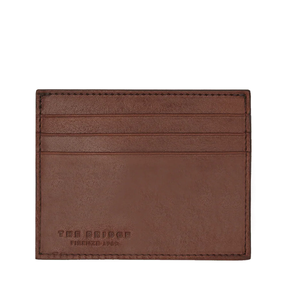 Porta Carte e Tessere THE BRIDGE In Pelle Marrone linea Story Made in Italy
