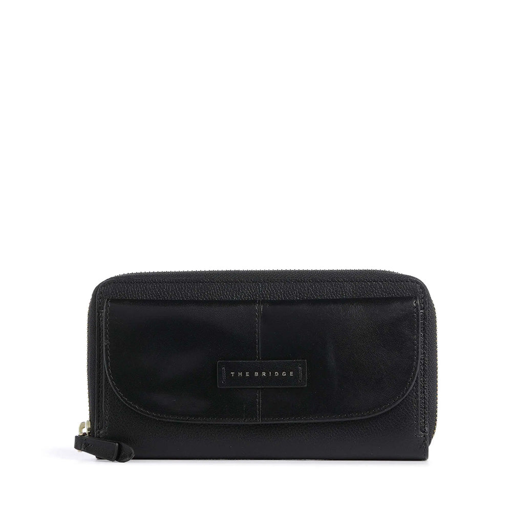 Portafoglio Donna Zip Around THE BRIDGE linea Elisabetta in Pelle Nera