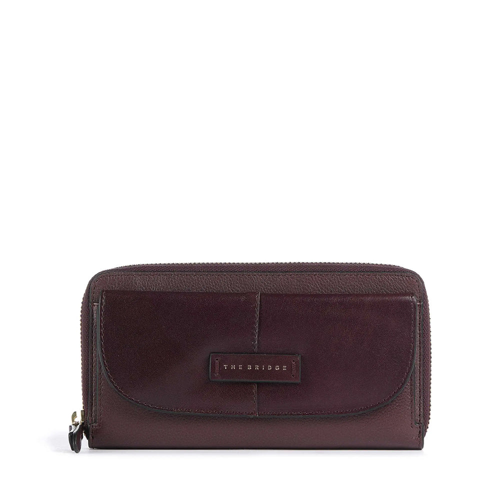 Portafoglio Donna Zip Around THE BRIDGE linea Elisabetta in Pelle Viola