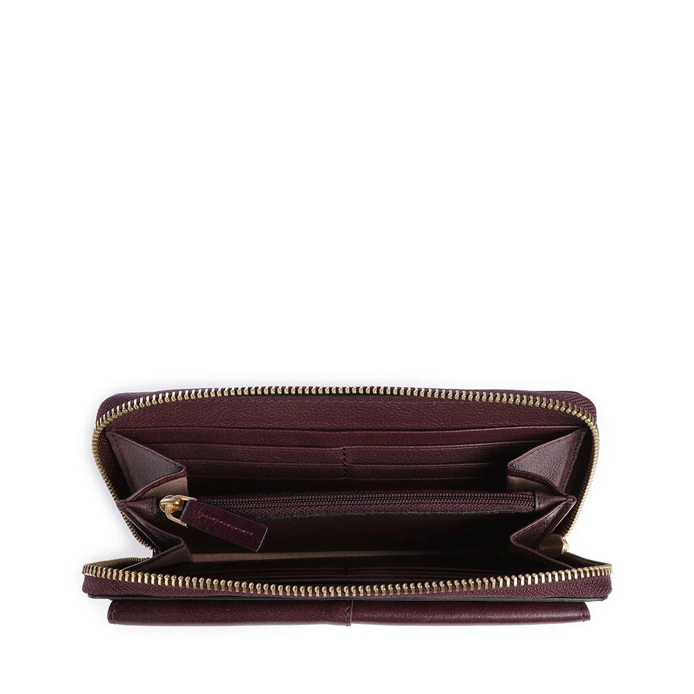 Portafoglio Donna Zip Around THE BRIDGE linea Elisabetta in Pelle Viola