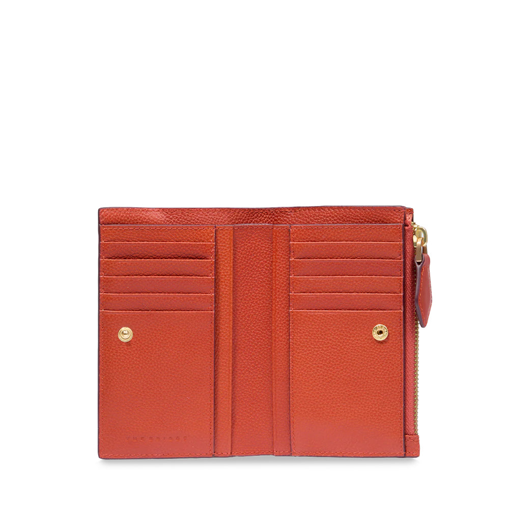 THE BRIDGE 
Gemma Line Damen-Geldbörse mit Knopf aus gebranntem Orange