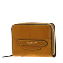 Portafoglio Donna Piccolo Zip Around THE BRIDGE linea Lucrezia in Pelle Giallo Miele