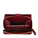 Portafoglio Donna Piccolo Zip Around THE BRIDGE linea Lucrezia in Pelle color Berry