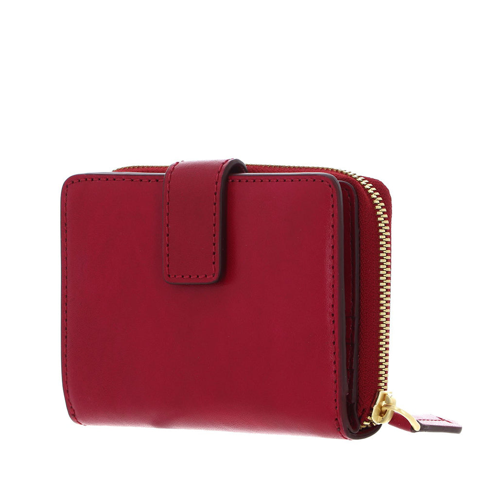 Portafoglio Donna Piccolo Zip Around THE BRIDGE linea Lucrezia in Pelle color Berry