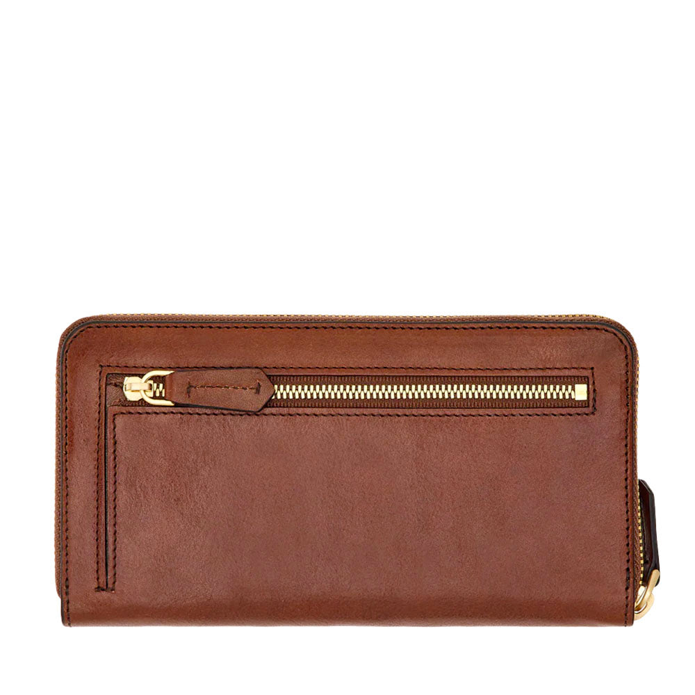 Portafoglio Donna Zip Around THE BRIDGE linea Lucrezia in Pelle Marrone