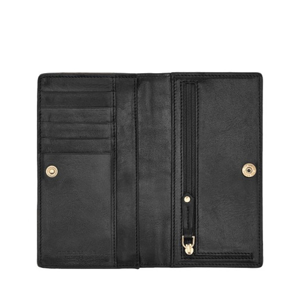 THE BRIDGE Vertical Wallet Leda-Linie aus schwarzem Leder