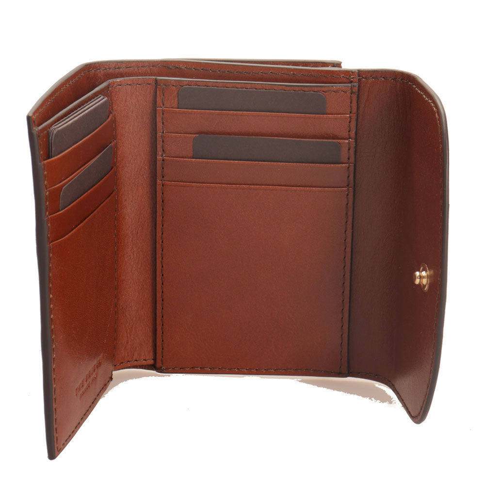 Portafoglio Trifold Da Donna In Pelle PU Con Cuore Ricamato - Piccolo Con Cinturino Da Polso