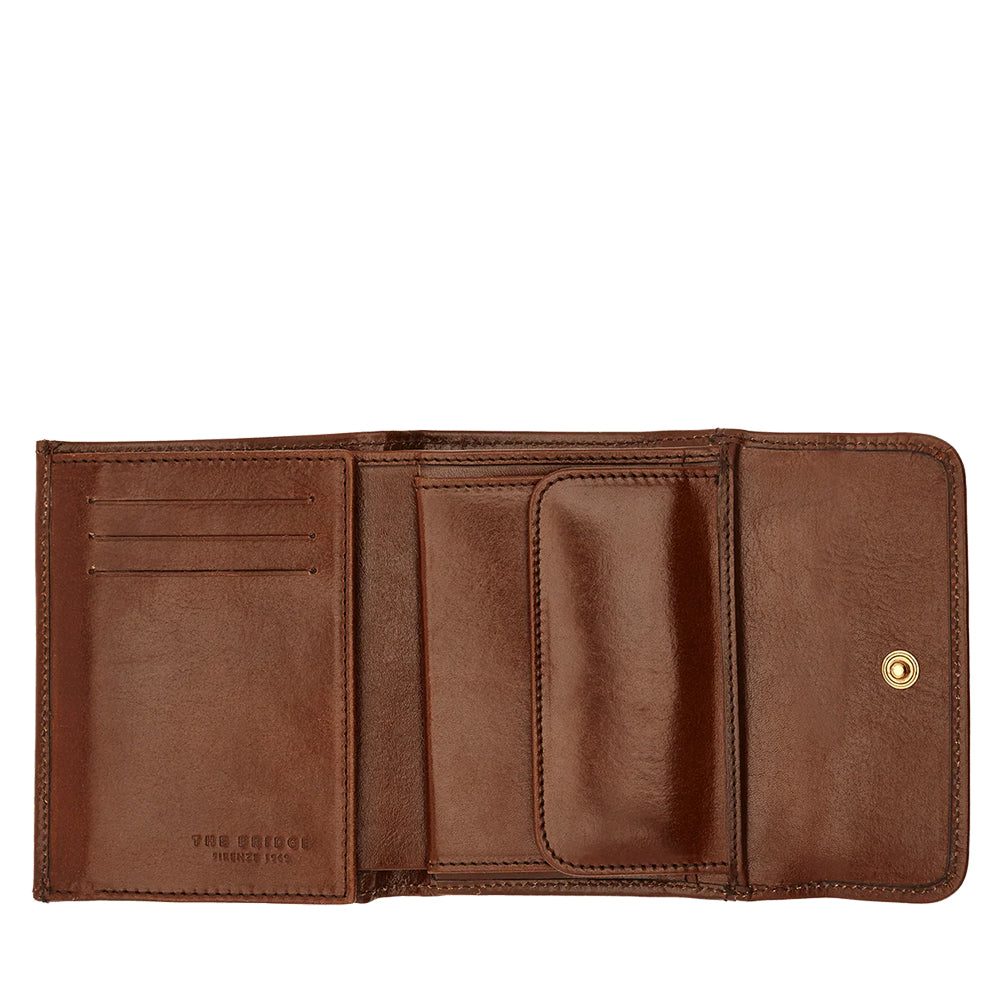 Portafoglio Donna con Pattina THE BRIDGE in Pelle Marrone linea Story Made in Italy