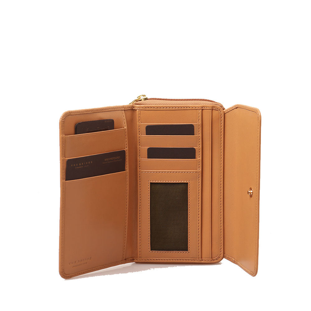 THE BRIDGE Story Linie 
Damenbrieftasche mit zwei Fächern aus Leder in Beige 