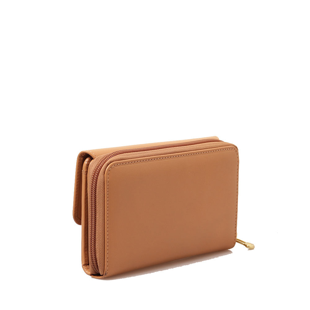 THE BRIDGE Story Linie 
Damenbrieftasche mit zwei Fächern aus Leder in Beige 