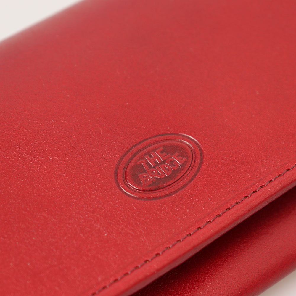 THE BRIDGE Story Line Damen Geldbörse mit Knopf aus rotem Leder