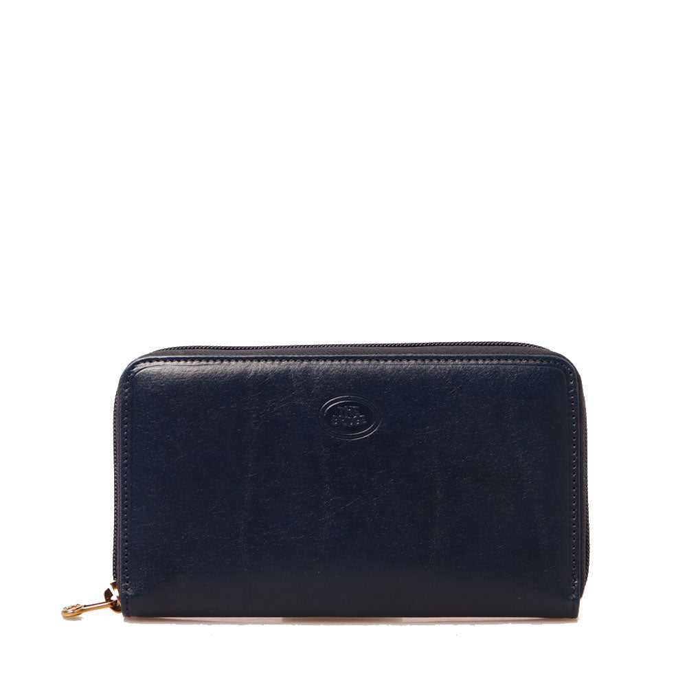 Portafoglio Donna Zip Around THE BRIDGE linea Story in Pelle Blu Cobalto
