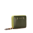 THE BRIDGE Kleine Damenbrieftasche mit umlaufendem Reißverschluss aus der Chiara-Linie aus zypressengrünem Leder