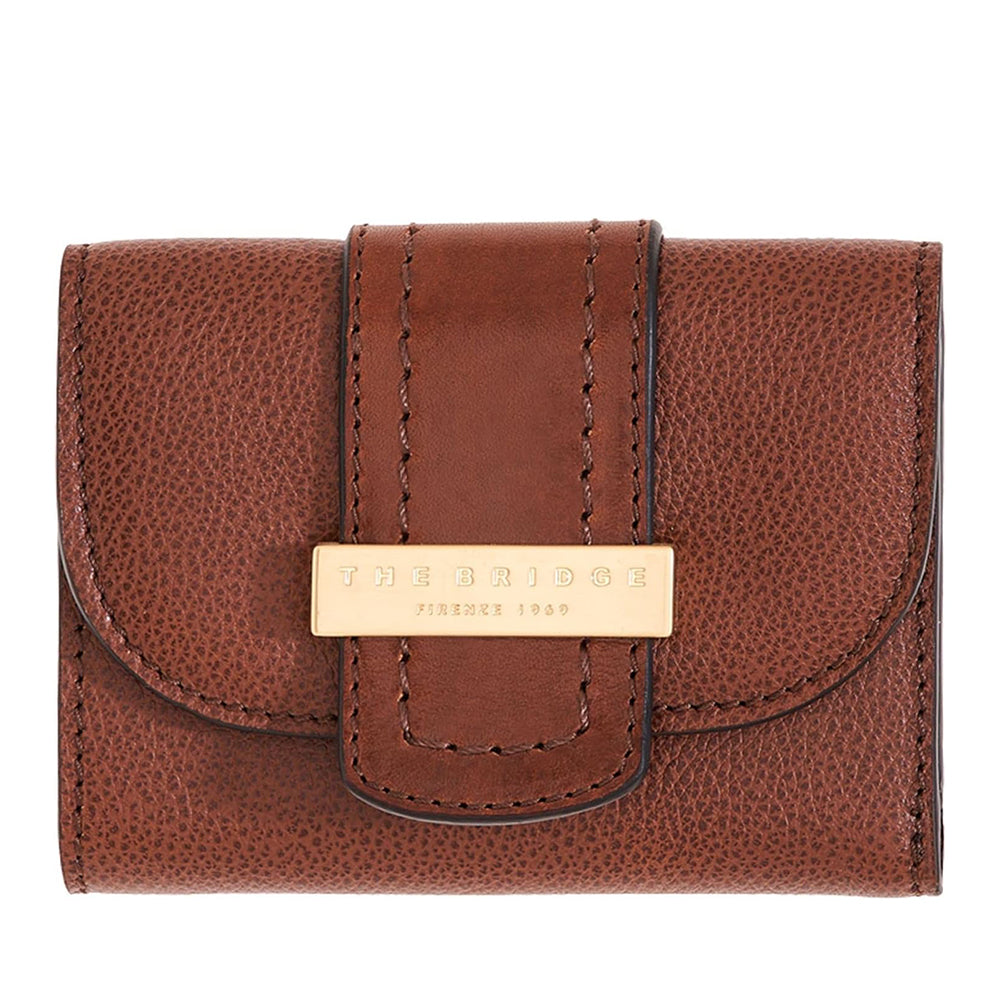 Kleine Damenbrieftasche mit Knopf THE BRIDGE Bice Brown-Linie