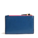 Damenbrieftasche mit Knopf THE BRIDGE Chiara-Linie aus Jeansblauem Leder