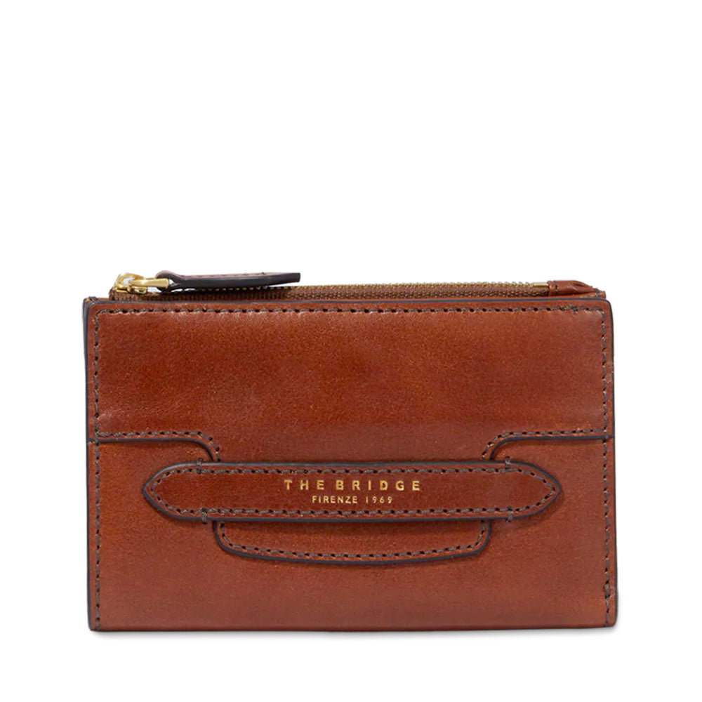 Portafoglio Donna con Bottone THE BRIDGE linea Lucrezia in Pelle Marrone