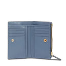 Damenbrieftasche mit Knopf THE BRIDGE Lucrezia-Linie aus himmelblauem Leder