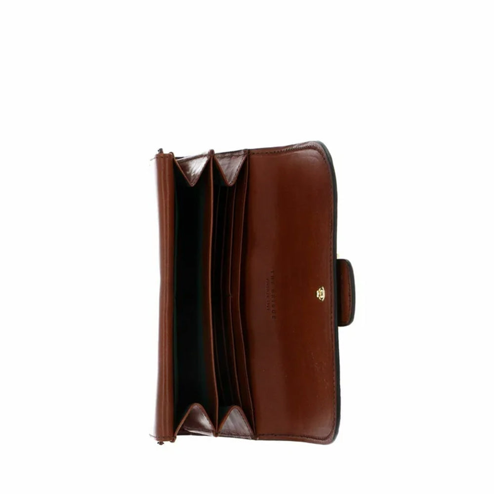 Damenbrieftasche mit Knopf THE BRIDGE Bice Brown-Linie