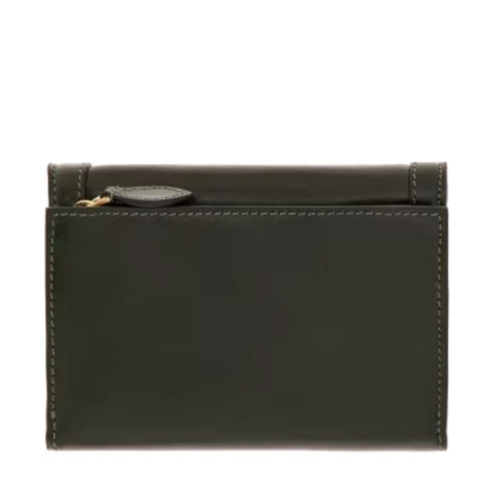 Damenbrieftasche mit Knopf THE BRIDGE Bettina-Linie aus tirolgrünem Leder