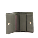 Portafoglio Donna Piccolo con Bottone THE BRIDGE linea Ines in Pelle Verde Tirolo
