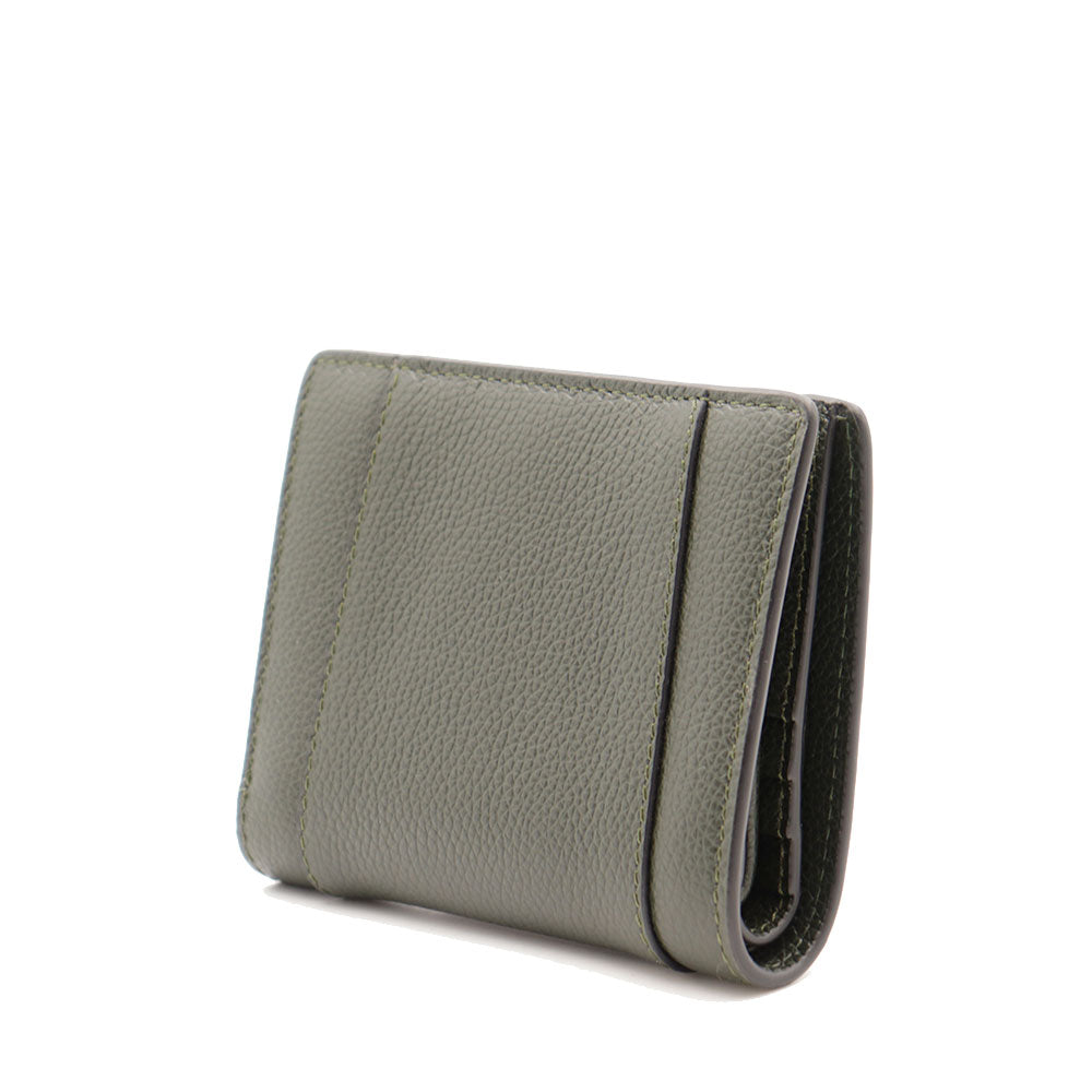 Portafoglio Donna Piccolo con Bottone THE BRIDGE linea Ines in Pelle Verde Tirolo