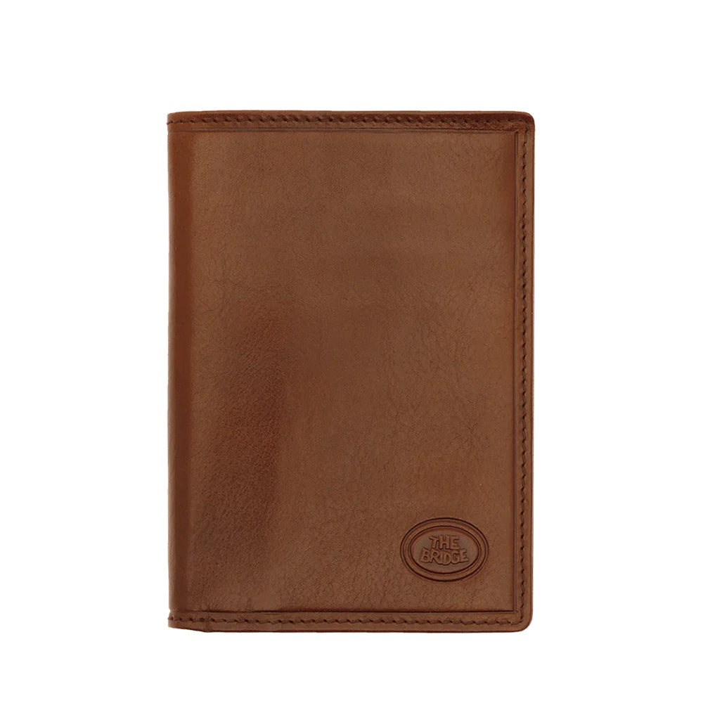 Portafoglio Verticale Portacarte THE BRIDGE In Pelle Marrone linea Story Made in Italy