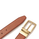 Double Face Herrengürtel H 3,5 cm THE BRIDGE Brunelleschi-Linie aus braunem und schwarzem Leder 110 cm