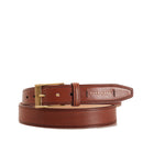 Herrengürtel H 3,5 cm THE BRIDGE Passpartout-Linie aus braunem Leder 110 cm