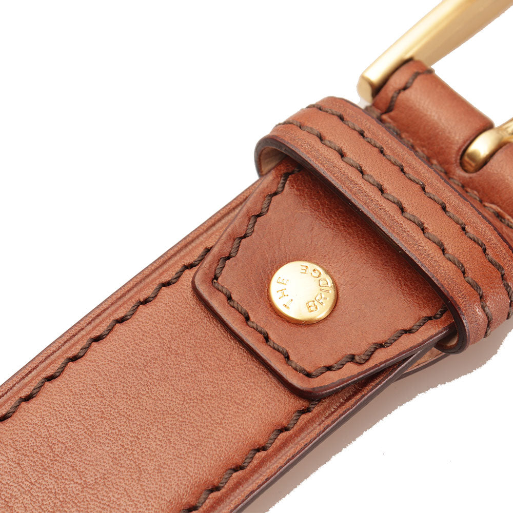 Herrengürtel H 3,5 cm THE BRIDGE Passpartout-Linie aus braunem Leder 110 cm