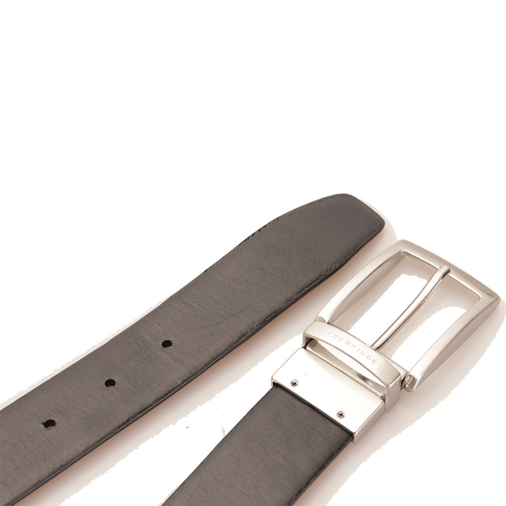 Cintura Uomo Double Face h 3,5 cm THE BRIDGE linea Brunelleschi in Pelle Marrone e Nera 110cm