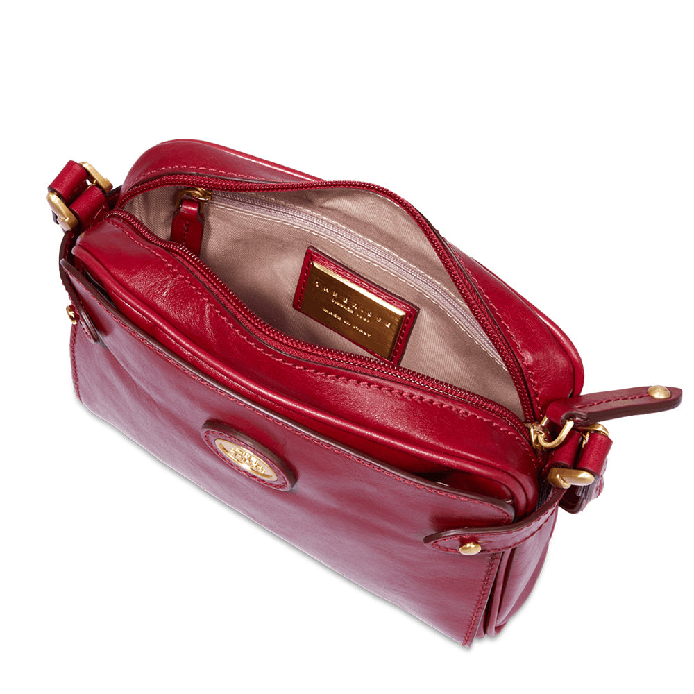 Borsa Donna Mini Bag a Tracolla THE BRIDGE in Pelle color Berry linea Story