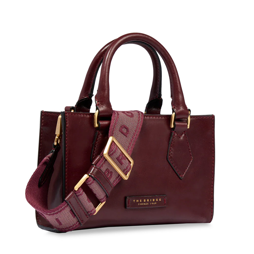 Borsa Donna a Mano THE BRIDGE linea Ida in Pelle color Mosto