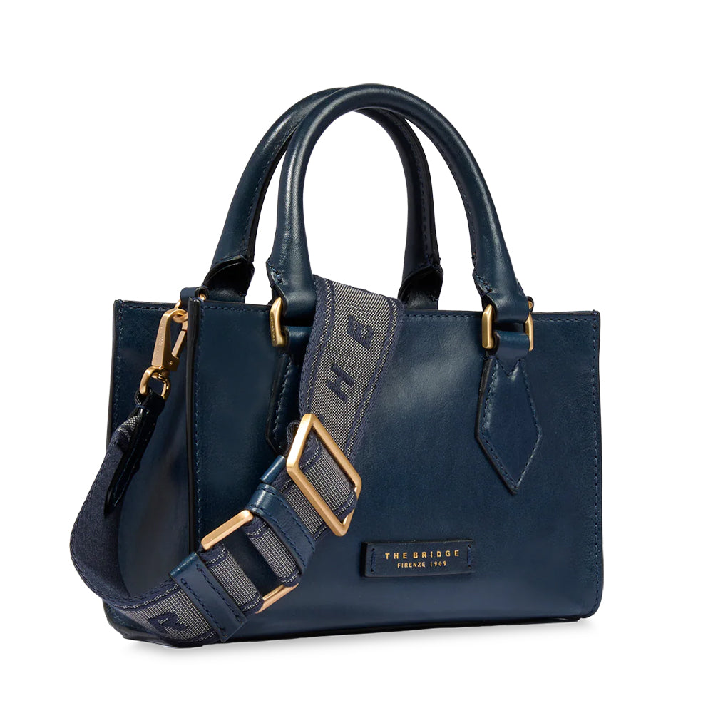 Borsa Donna a Mano THE BRIDGE linea Ida in Pelle Blu Oltremare